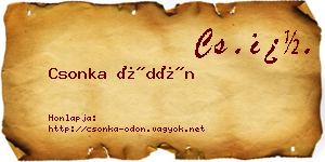 Csonka Ödön névjegykártya